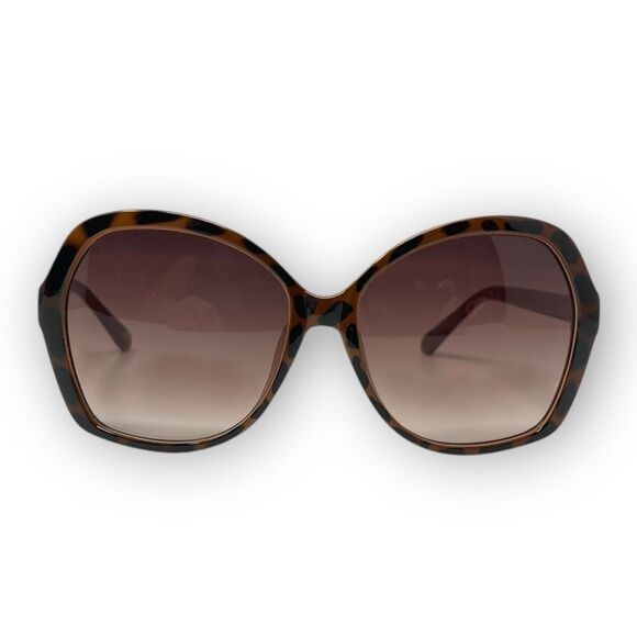 Fossil Butterfly Oversized Sunglasses Tortoise Shell Classic Brown Gradient Lens - Picture 1 of 10